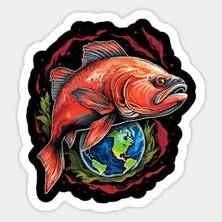 Salmon Earth Day Sticker